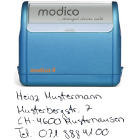 4-Zeilen Handschrift-Stempel blau